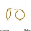 Stainless Steel Hoop Earrings with Ring 19x2mm