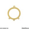 Stainless Steel Pendant Hoop with Hole and Rings 25x20mm