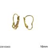 Brass Leverback Hook Earring 16mm, Raw Brass
