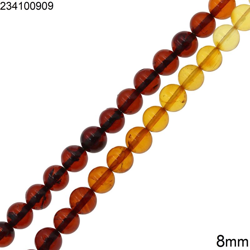 Amber Round Beads 8mm