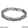 Stainless Steel Bracelet with Plates 7x27mm