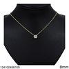 Silver 925 Necklace with Zircon 8mm