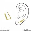 Silver 925 Earline Earrings Leaf 4x16mm