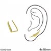 Silver 925 Earline Earrings Leaf 4x16mm
