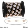 Stainless Steel Chain with Shell Heart Beads 6.5mm