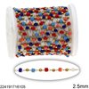 Stainless Steel Chain with Glass Cube Bead and Round Bead 2.5mm