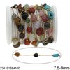 Stainless Steel Chain with Stone Beads 7.5-9mm