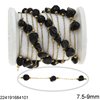 Stainless Steel Chain with Stone Beads 7.5-9mm