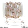 Stainless Steel Chain with Stone Beads 7.5-9mm