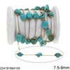 Stainless Steel Chain with Stone Beads 7.5-9mm
