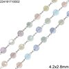 Stainless Steel Chain with Round Flat Faceted Bead 4.2x2.8mm