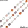 Stainless Steel Chain with Round Flat Faceted Bead 4.2x2.8mm
