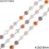 Stainless Steel Chain with Round Flat Faceted Bead 4.2x2.8mm