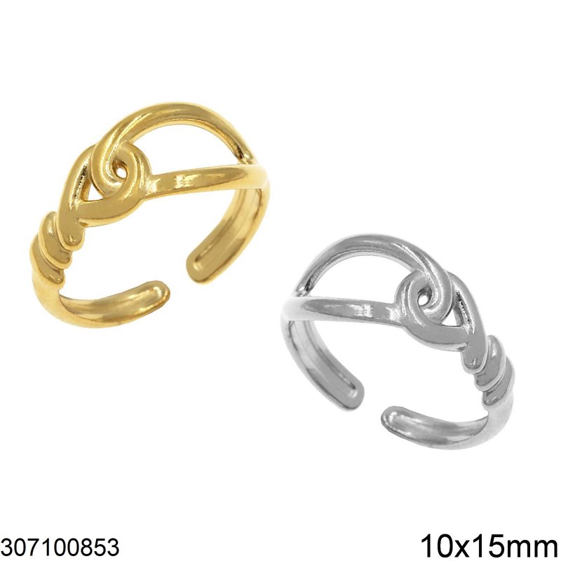 Δαχτυλίδι Ατσάλινο Οβάλ Κρίκος με Θηλιά 10x15mm