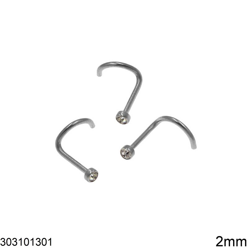 Stainless Steel Nose Ring Round 2mm