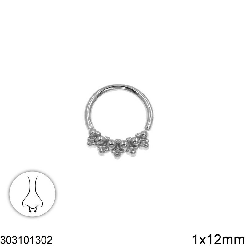 Stainless Steel Nose Ring 1x12mm