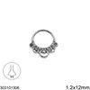 Stainless Steel Nore Ring with Balls 1.2x12mm