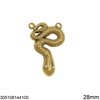 Stainless Steel Pendant Snake with Rhinestones 28mm