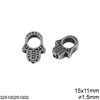 Stainless Steel Bead Hamsa 15x11mm