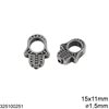 Stainless Steel Bead Hamsa 15x11mm