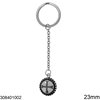 Stainless Steel Keychain Tag with Cross 23mm