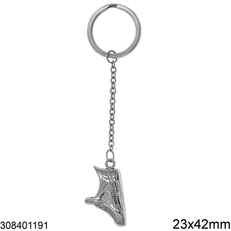 Stainless Steel Keychain with Sports Shoe 23x42mm