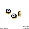 CCB Evil Eye Bead 8x5mm with Enamel and Hole 1.5mm