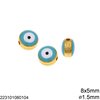 CCB Evil Eye Bead 8x5mm with Enamel and Hole 1.5mm