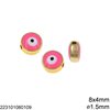 CCB Evil Eye Bead 8x5mm with Enamel and Hole 1.5mm