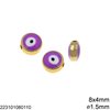 CCB Evil Eye Bead 8x5mm with Enamel and Hole 1.5mm