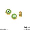 CCB Evil Eye Bead 8x5mm with Enamel and Hole 1.5mm