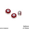 CCB Evil Eye Bead 8x5mm with Enamel and Hole 1.5mm