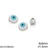 CCB Evil Eye Bead 8x5mm with Enamel and Hole 1.5mm