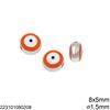 CCB Evil Eye Bead 8x5mm with Enamel and Hole 1.5mm