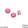 CCB Evil Eye Bead 8x5mm with Enamel and Hole 1.5mm