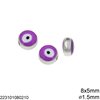 CCB Evil Eye Bead 8x5mm with Enamel and Hole 1.5mm