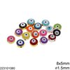 CCB Evil Eye Bead 8x5mm with Enamel and Hole 1.5mm