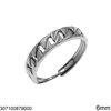Stainless Steel Gourmette Chain Ring 6mm