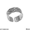 Stainless Steel Ring with Braid Open 8mm