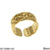 Stainless Steel Ring with Braid Open 8mm
