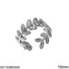 Stainless Steel Ring Laurel Branches Open 10mm