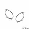 Stainless Steel Earrings Hoops 2x15-80mm