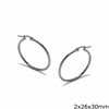 Stainless Steel Earrings Hoops 2x15-80mm