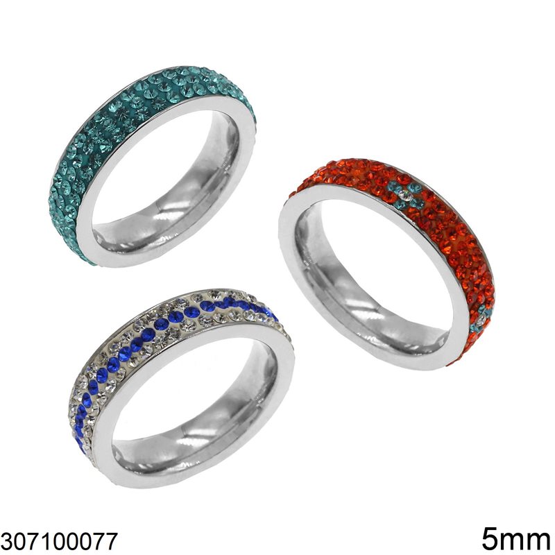 Stainless Steel Ring with Samballa 5mm