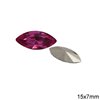 Glass Navette Rhinestone 15x7mm