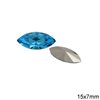 Glass Navette Rhinestone 15x7mm