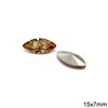 Glass Navette Rhinestone 15x7mm