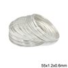 Stainless Steel Memory Bracelet Flat Wire 55x1.2x0.6mm