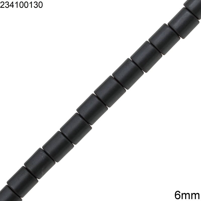Hematite Tube Beads 6mm with 2.5mm Hole