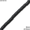 Χάνδρες Σωληνάκι Αιματίτης 6mm με Τρύπα 2.5mm